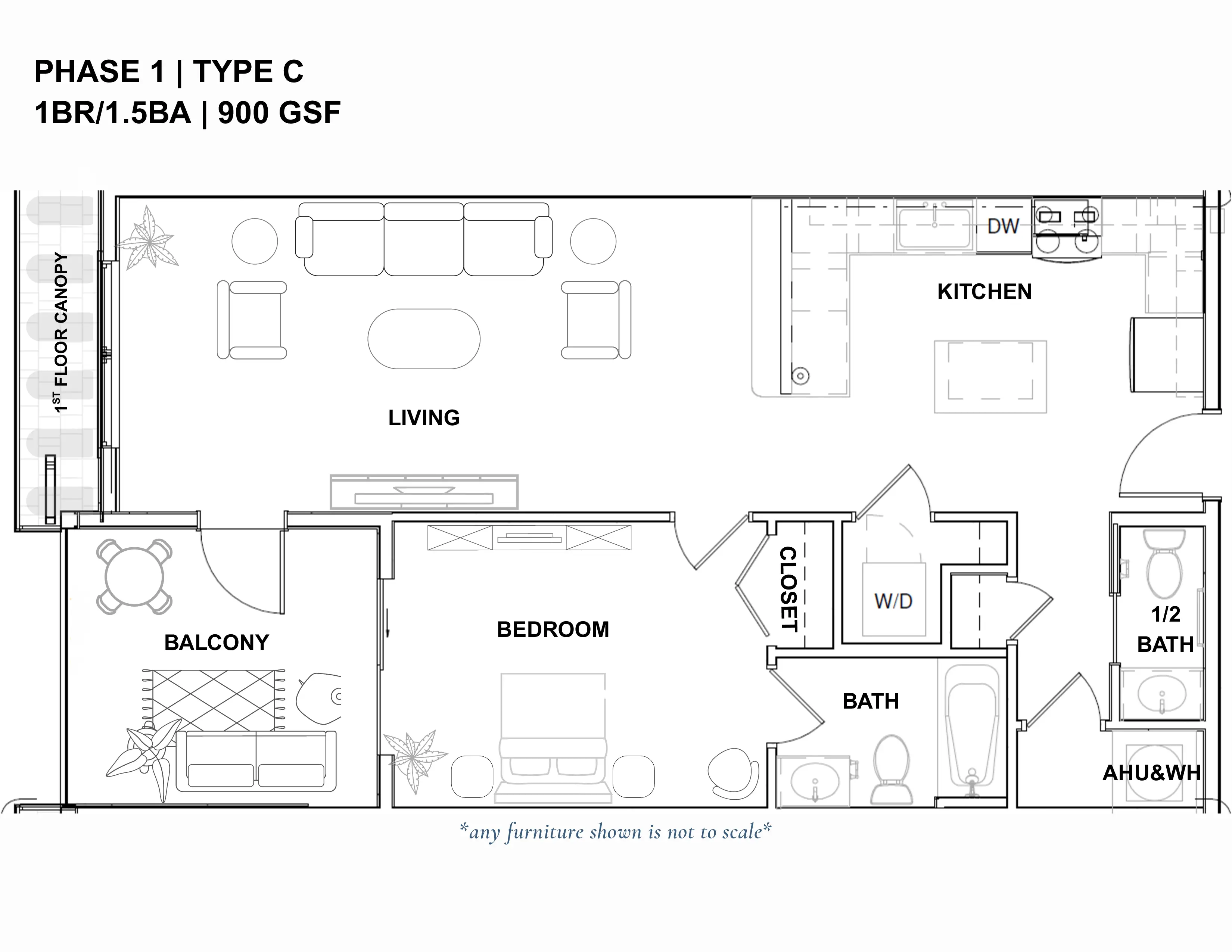 1-Bedroom Floorplan C